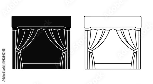 Curtains window design Vector