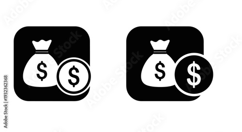 Money bag and coin icon Vector