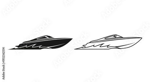 Speedboat illustration Vector