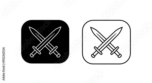 Two crossed swords icon Vector