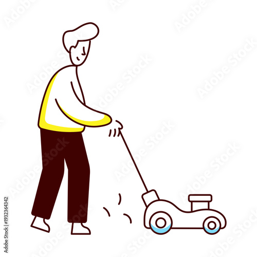 A hand drawn style illustration of a character serving food 