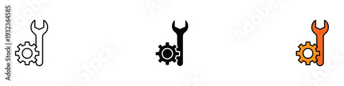 Repair icon set. Mechanical tool symbol for maintenance, technical support, and industrial service design. Vector Illustration.