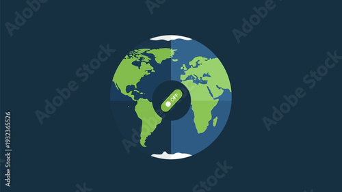 Global Health Network Concept Earth with a Medical Pin Symbolizing Worldwide Healthcare Solutions, Medicine Distribution, and Planetary Wellness Initiatives