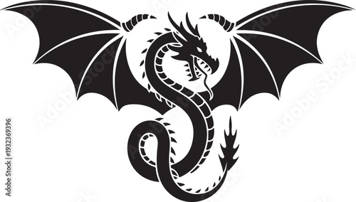 Black Dragon Ink Design, Winged Fantasy Creature