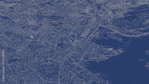 3D looped animation of city - Oslo Norway