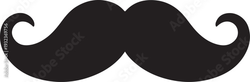 Black mustache vector shape icon