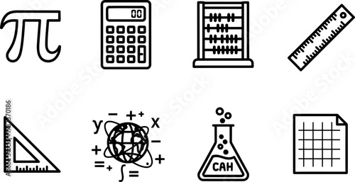 International Day of Mathematics icon set