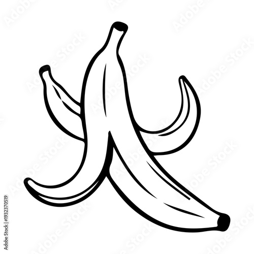 Banana peel vector line icon