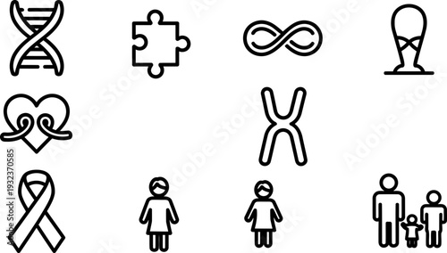 Trisomy Awareness Month icon set vector