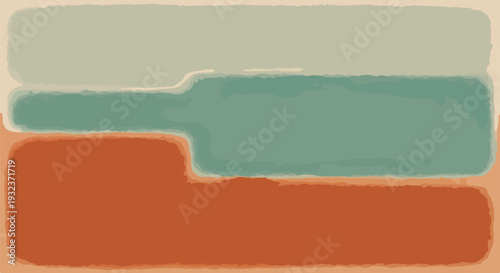 A layered abstract artwork with rectangles and organic shapes