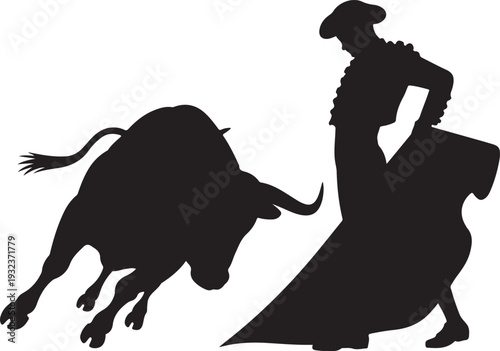 Bullfight torero silhouette