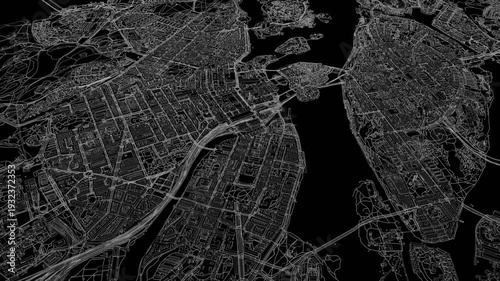 3D looped animation of city - Stockholm Sweden