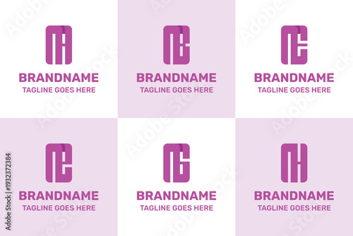 Letters NA NB NE NG NH Monogram Logo Set, great for AN BN EN GN HN Initials