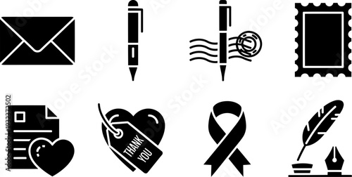 National Write a Letter of Appreciation Week icons vector illustration