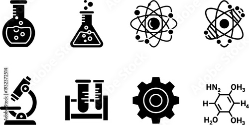 Holy Experiment Day science icons collection