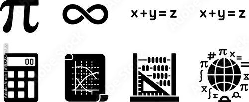 International Day of Mathematics vector icons collection