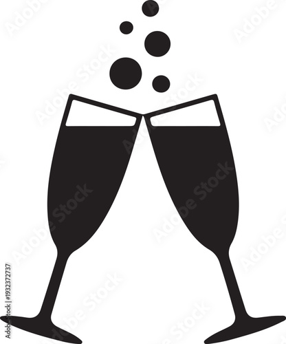 Champagne glass icon symbol vector