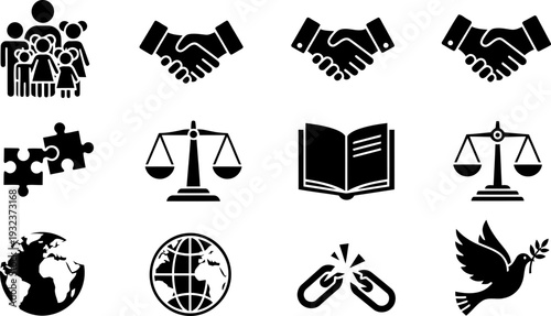 International Day for Elimination of Racial Discrimination icon set