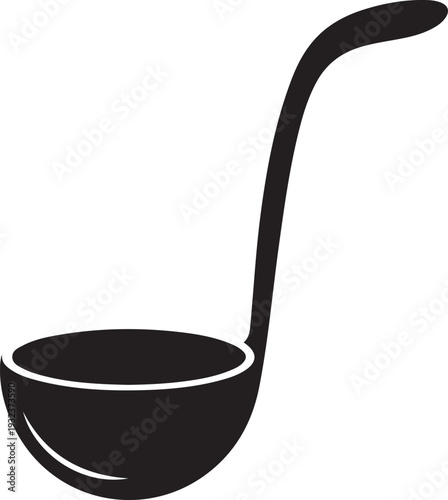 Chinese, Asian soup spoon side view flat vector icon for food apps and websites