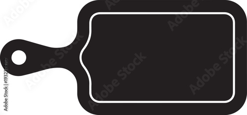 Cutting board with grip handle or chopping board flat vector icon for cooking apps and websites