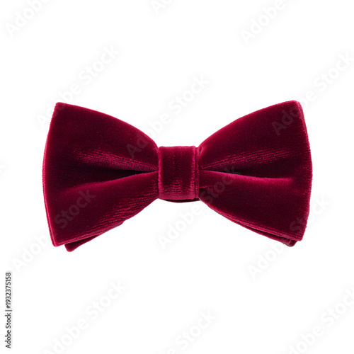 Elegant Burgundy Velvet Bow Tie with Plush Text