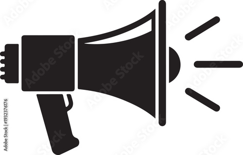 Electric megaphone with sound or marketing advertising flat vector icon for apps and websites
