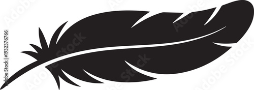 Feather sign or a symbol. Isolated abstract icon on white background. Vector illustration
