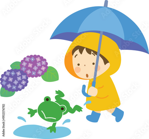 学校のおたよりにも使いやすい雨の日のベクターイラストセット