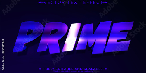 A premium vector text effect with editable and scalable prime text style
