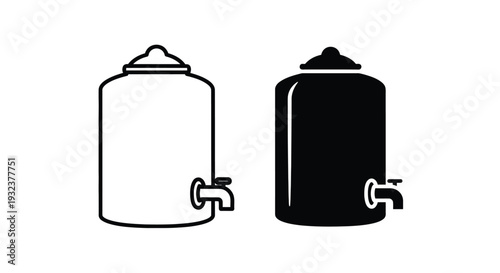 Two contrasting spray paint cans one white outline one black fill
