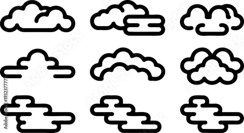 Cloud Pattern Weather Illustration Set
