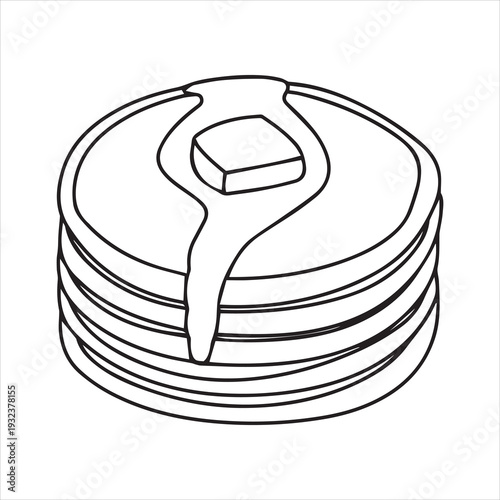 stack of pancakes melting butter maple syrup delicious food breakfast pancake emoji symbol sign icon vector illustration isolated flat