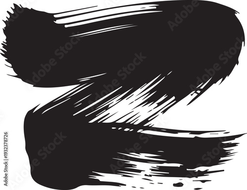 Grunge badge brush, hand drawn black sticker