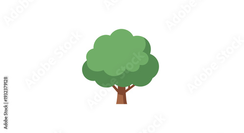 Green tree vector illustration, nature flat design, for ecology and environment concepts