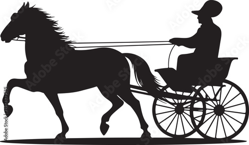 Harness racing silhouette