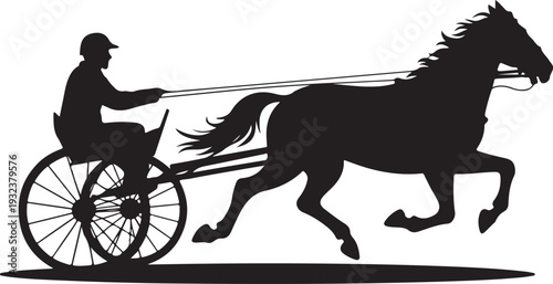 Harness racing silhouette