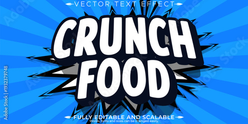 Premium vector text effect for editable food and snack branding