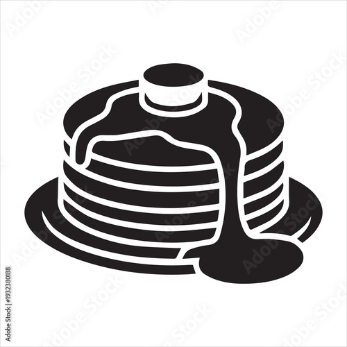 Stack of Pancakes with Syrup Silhouette