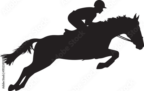 Horse rider vector silhouette