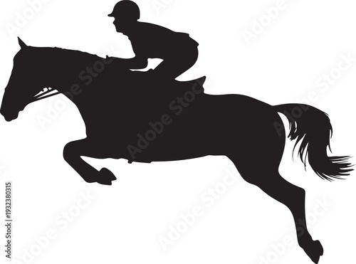Horse rider vector silhouette