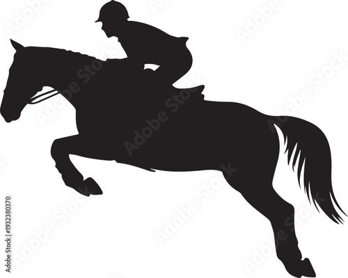 Horse rider vector silhouette