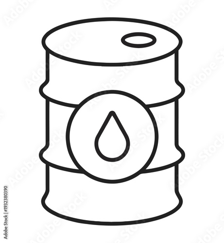Vector of an oil drum with a droplet symbol on its side
