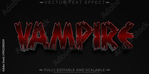 A premium vampire text effect in a bold, editable, and scalable vector style