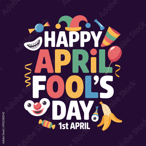 Colorful april fools day festive design