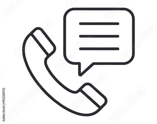 Vector of a telephone with a speech bubble icon for communication and contact purposes