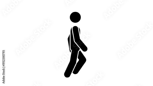 Animated Walking Exercise Icon Seamless Loop Basic Fitness Movement