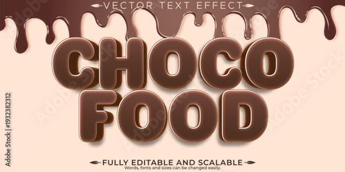 A premium vector text effect for editable chocolate food themes