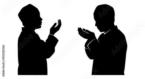 Set of 2 business people silhouette vector