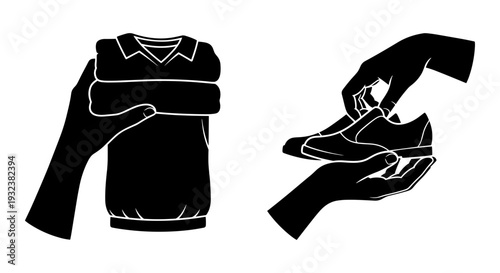 Set of 2 clothing icons vector