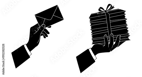 Contrast between dreams and love depicted through silhouetted profiles with speech bubbles Vector, illustration
